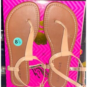 Rampage Tan T-Strap Sandals Classic Summer Style